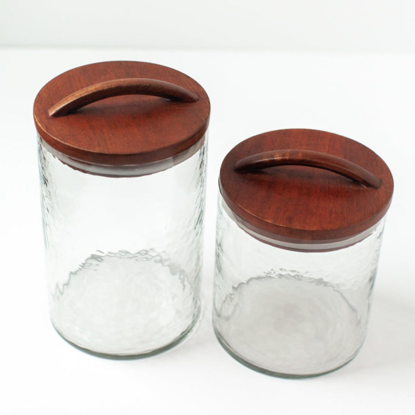 Clear Large Canister - Wood Top
