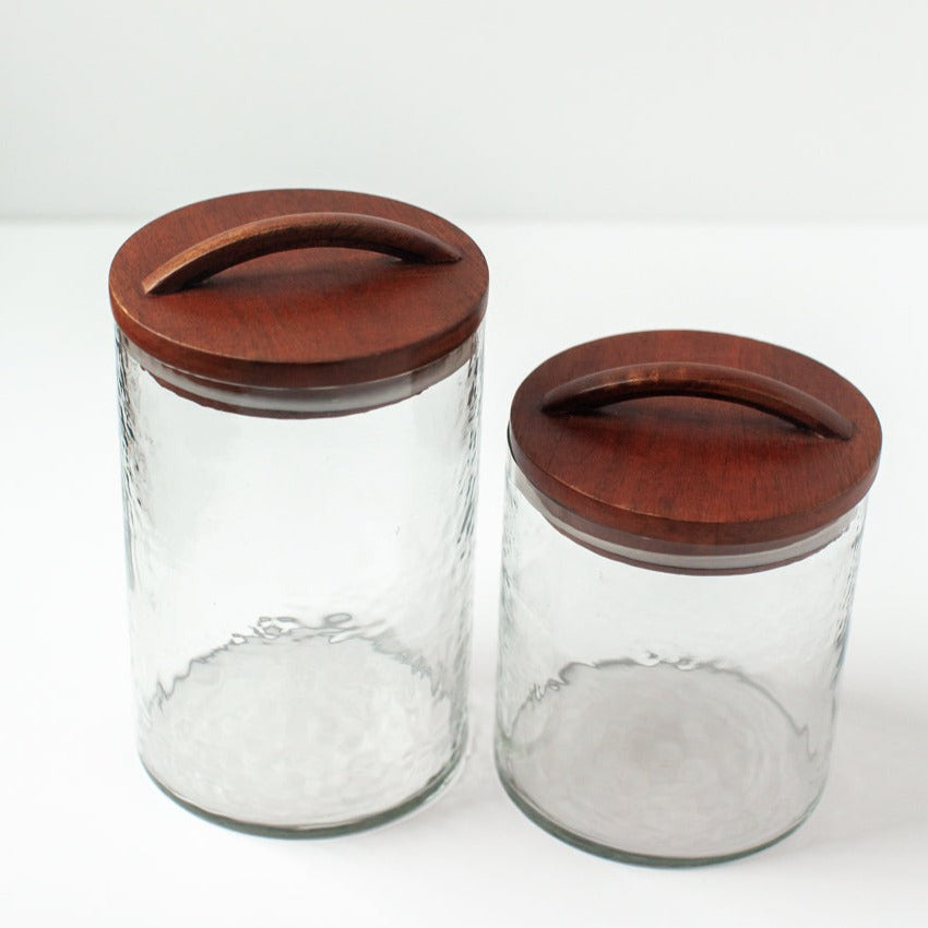 Clear Large Canister - Wood Top
