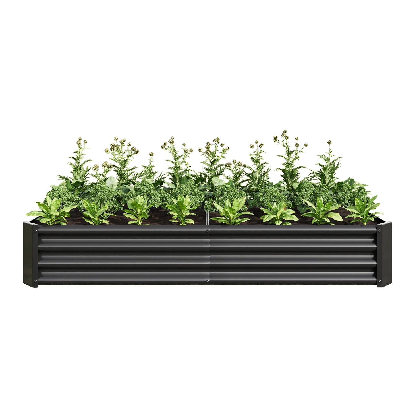 Black Metal Raised Rectangle Garden Bed