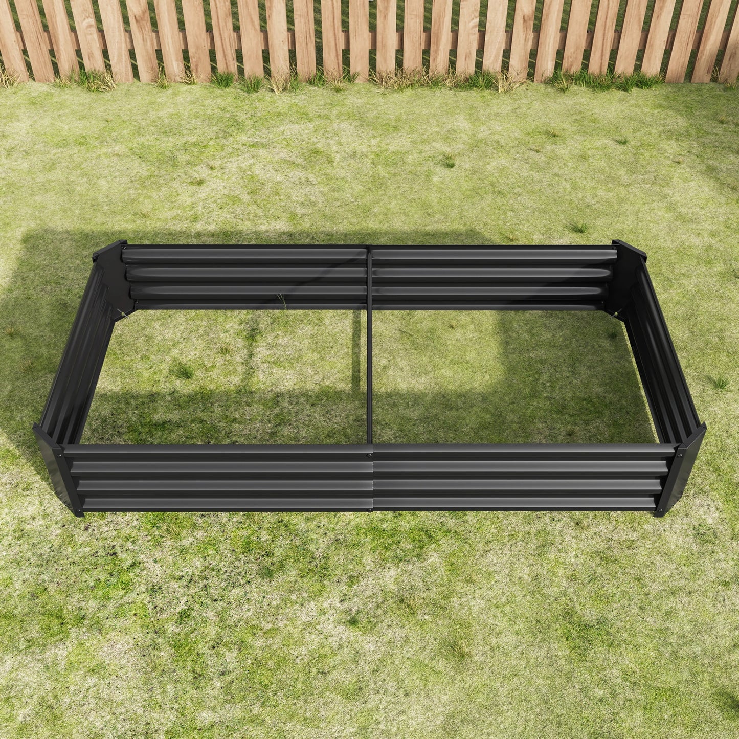 Black Metal Raised Rectangle Garden Bed