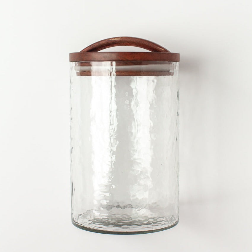 Clear Large Canister - Wood Top