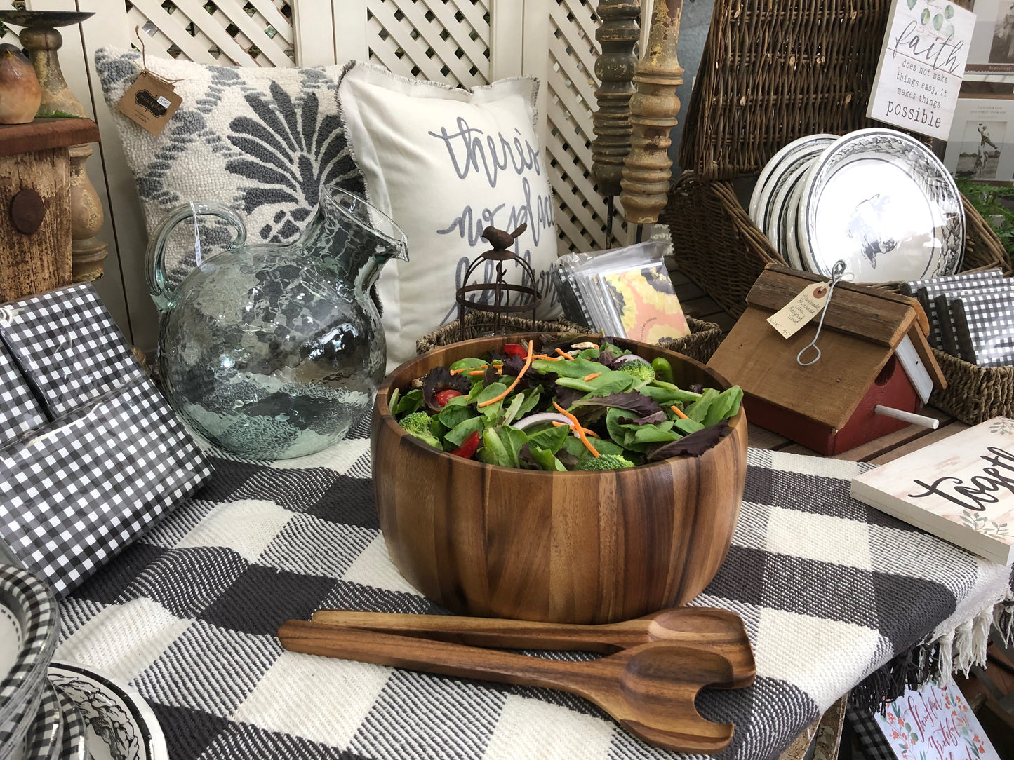 Large Salad Bowl with Servers