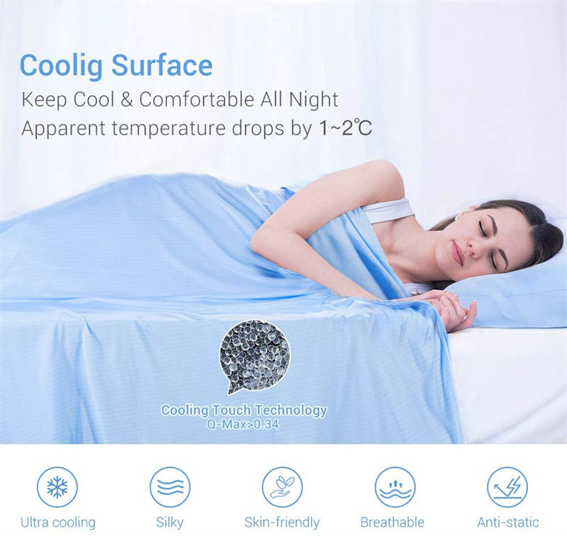 Cooling Blanket with Japanese Q-Max Fiber – Breathable Summer Throw (Optional Pillow Set)
