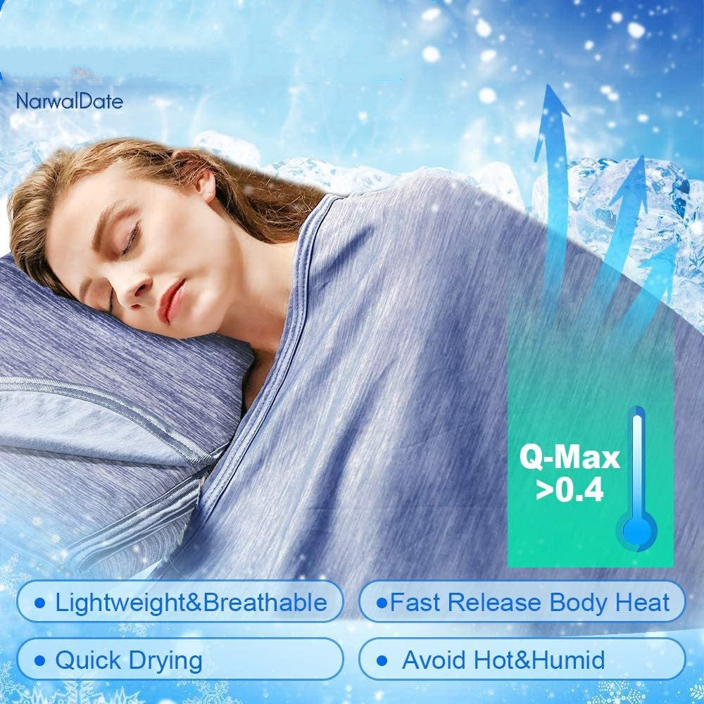 Cooling Blanket with Japanese Q-Max Fiber – Breathable Summer Throw (Optional Pillow Set)