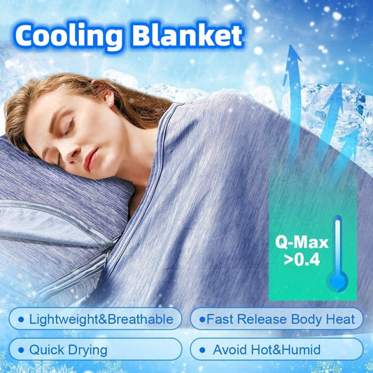Cooling Blanket with Japanese Q-Max Fiber – Breathable Summer Throw (Optional Pillow Set)