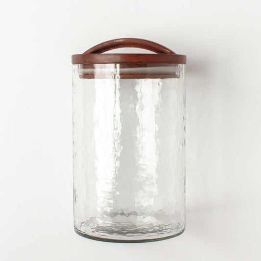 Clear Large Canister -  Wood Top